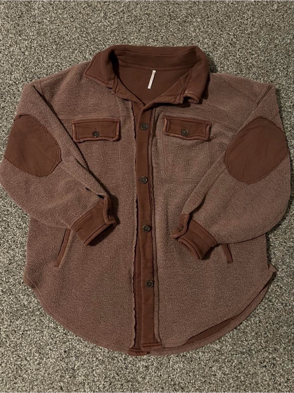 Free People Chocolate Brown button up sweater/jacket
